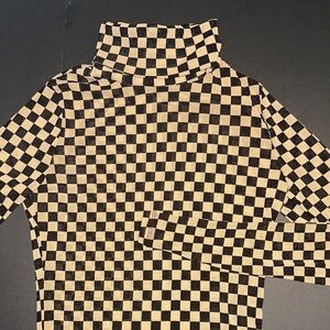 Checkered Turtleneck Sweater